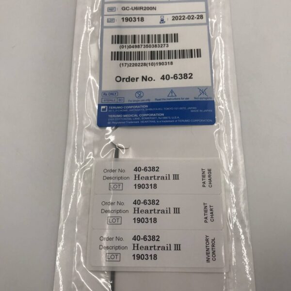 Terumo 40-6382 Heartrail III Guiding Catheter Fr.6 100cm IR2.0 Ikari Right (X)