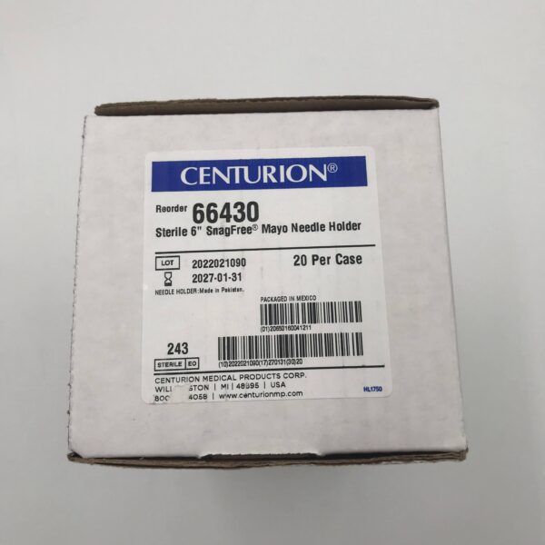 Centurion 66430 Sterile 6" SnagFree Mayo Needle Holder (20/Box)