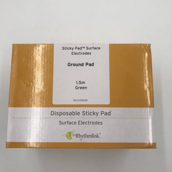 Rhythmlink DECUG15026 Disposable Sticky Pad Surface Electrodes Ground Pad 1.5m Green (39/Box)