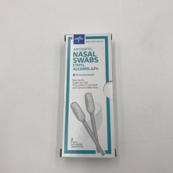 Medline 53329-032-78 Antiseptic Nasal Swabs Ethyl Alcohol 62% Presaturated 4" (2/Box)  (X)