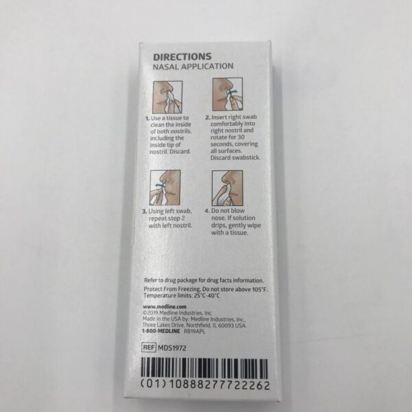 Medline 53329-032-78 Antiseptic Nasal Swabs Ethyl Alcohol 62% Presaturated 4" (2/Box)  (X)