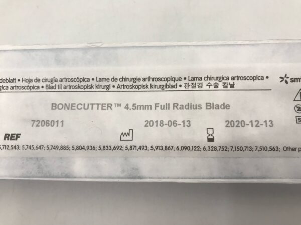 Smith&Nephew 7206011 BoneCutter 4.5mm Full Radius Blade (X)