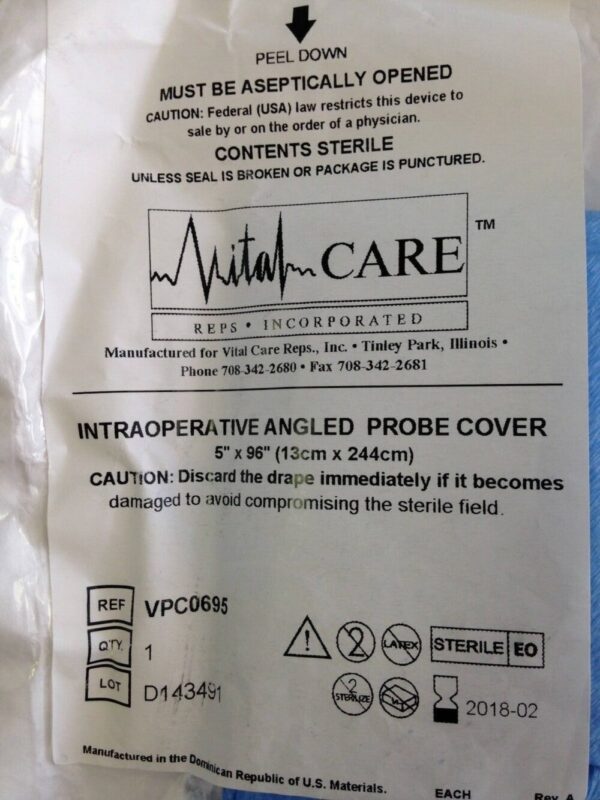 Vital Care VPC0695 Intraoperative Angled Probe Cover 5" x 96" (x)
