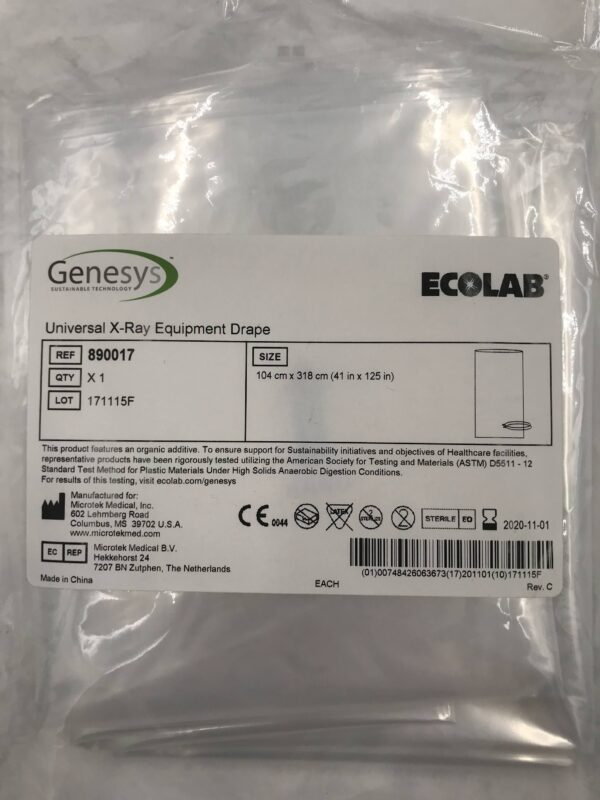 MICROTEK 890017 Genesys Ecolab Universal X-Ray Equipment Drape 104cm x 318cm(X)