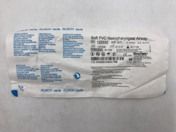 TELEFLEX 123332 Rusch PVC Nasopharyngeal Airway 32 Fr. (X)