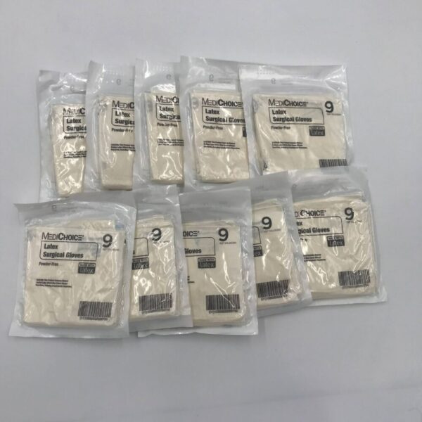 ANSELL SGL65090 MediChoice Latex Surgical Gloves, Powder-Free, 9 (Lot/10) (x)
