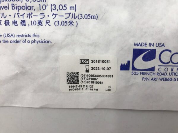 CONMED 60-5102-002 Disposable Bipolar Cable (X)