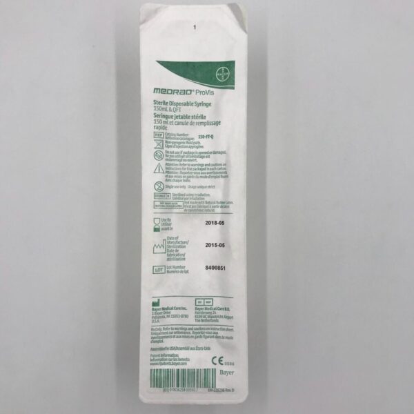 BAYER 150-FT-Q Medrad Mark V ProVis Disposable Syringe 150mL & QFT (X)
