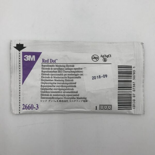 3M 2660-3 Red Dot Respositionable Monitoring Electrode (3/Pkg) (X)