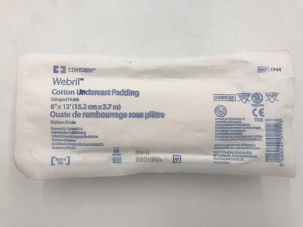 COVIDIEN 2944 Webril Cotton Undercast Padding Crimped Finish 6"x12'(X)