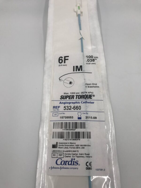 Cordis 532-660 IM Super Torque Angiographic Catheter 6F (X)