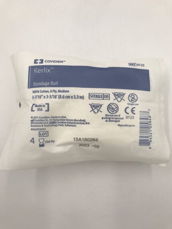 COVIDIEN 6725 Kerlix Bandage Roll 100% Cotton, 6Ply, Med 3-7/16"x3-3/16'