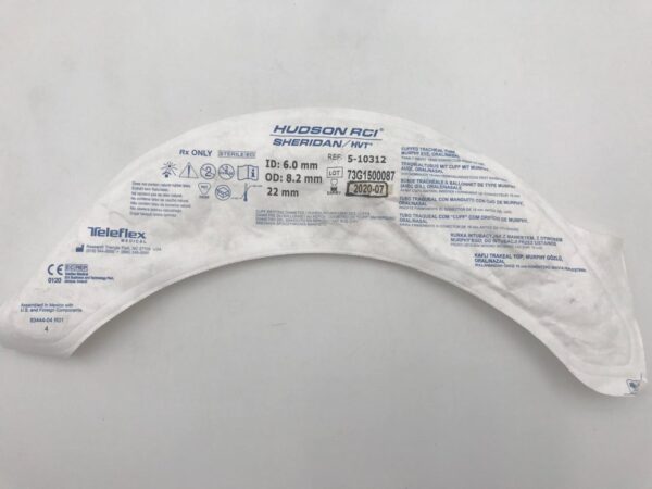 TELEFLEX 5-10312 Hudson RCI Sheridan/HVT Cuffed Tracheal Tube Murphy Eye, Oral/Nasal 22mm (X)