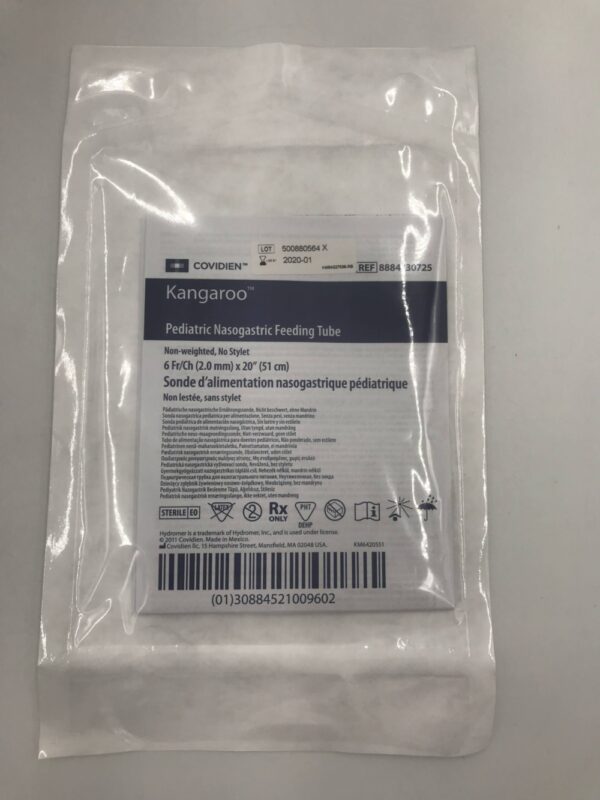 COVIDIEN 8884730725 Kangaroo Pediatric Nasogastric Feeding Tube, Non-Weighted, No Stylet 6Fr/Ch (X)
