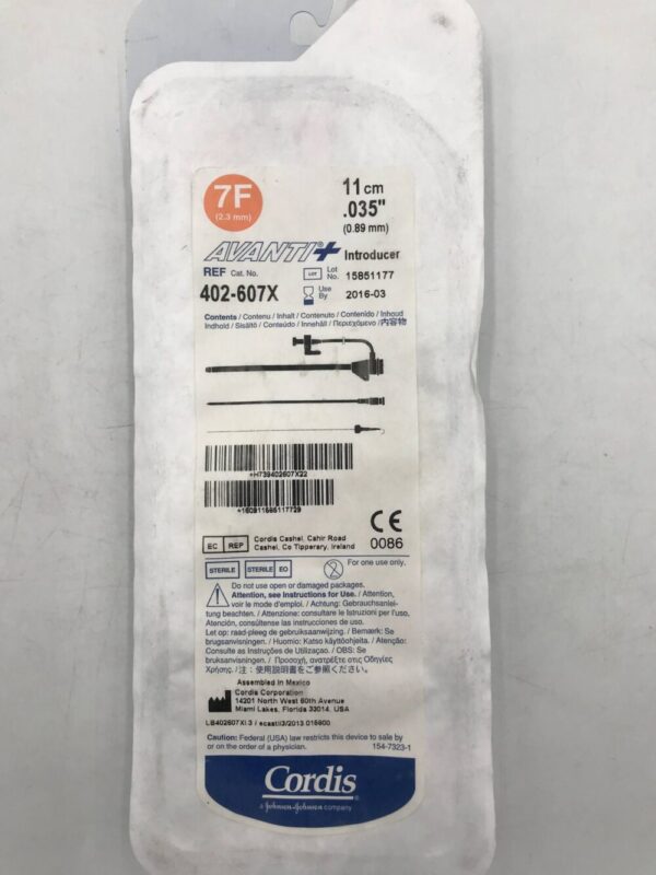 CORDIS 402-607X Avanti+ Introducer 7F (X)