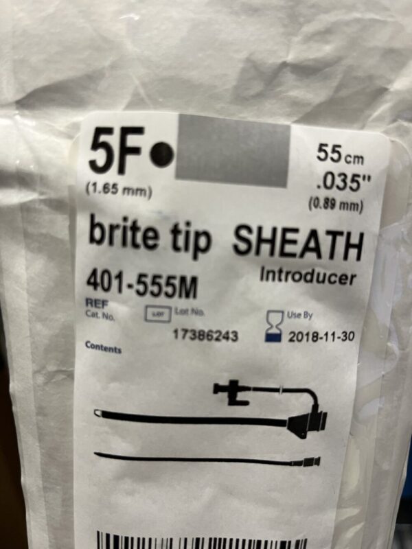 CORDIS 401-555M Brite Tip Sheath Introducer 5F 55cm (X)