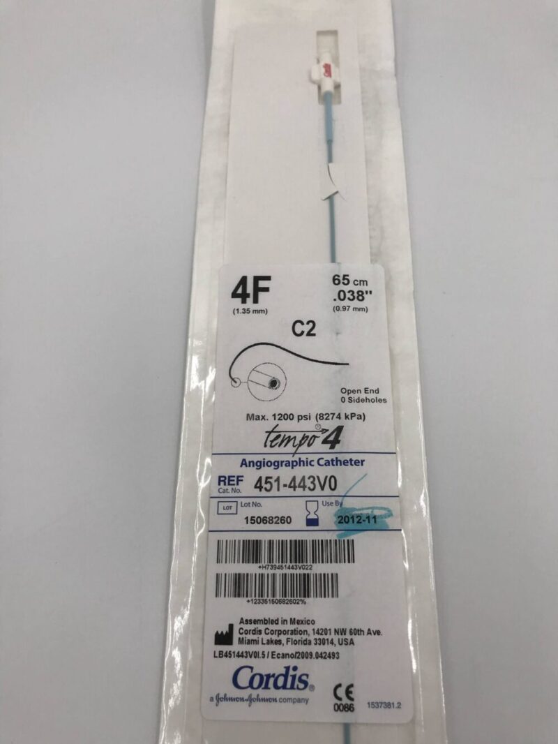 CORDIS 451-443V0 Tempo4 Angiographic Catheter C2 4F 65cm (X) - GB