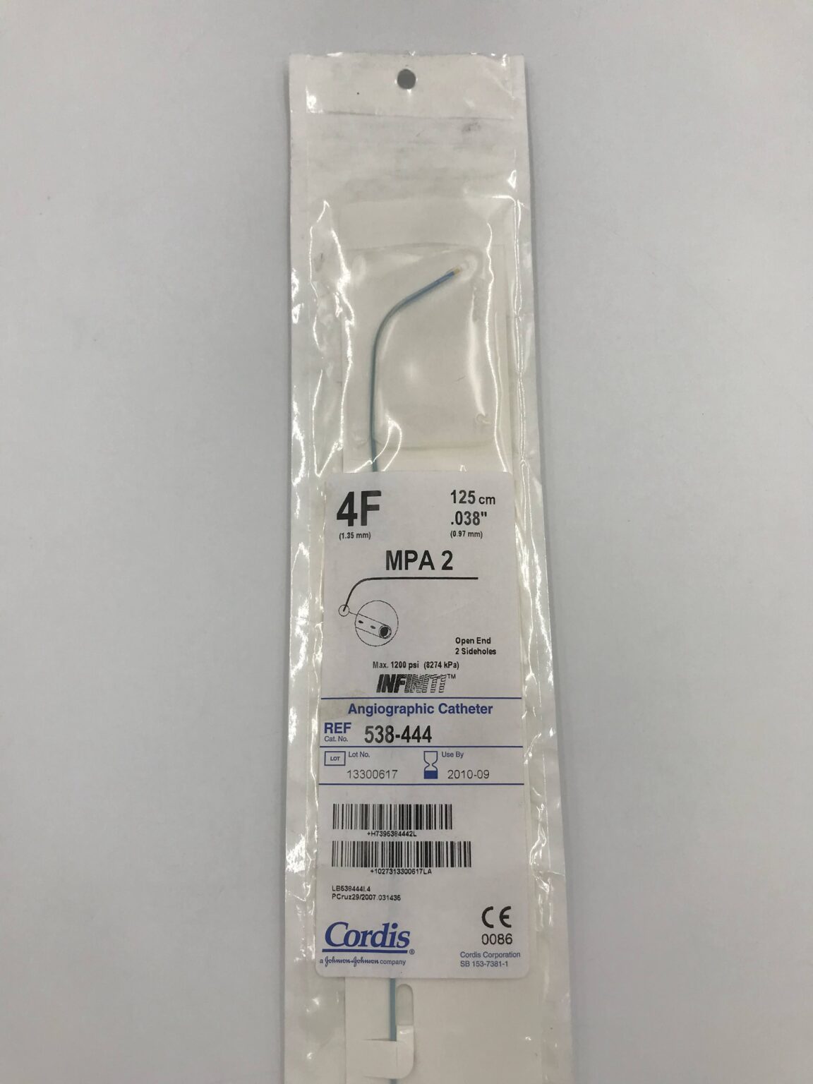 CORDIS 538-444 Infiniti Angiographic Catheter MPA 2 4F 125cm (X