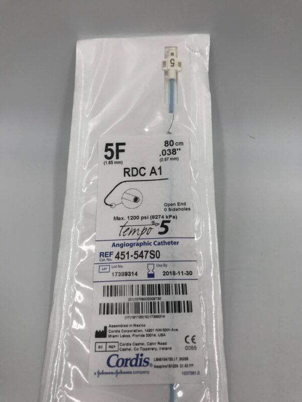 CORDIS 451-547S0 Tempo5 Angiographic Catheter RDC A1 5F (X)