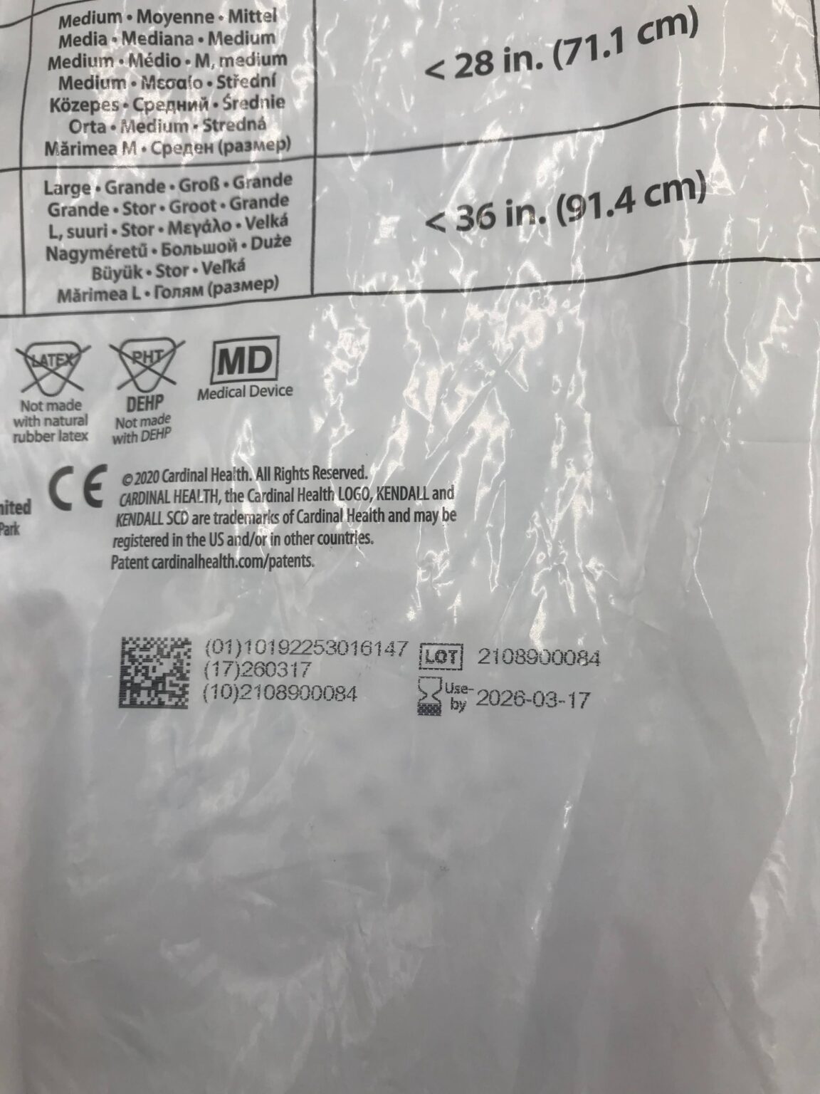 Cardinal Health 74021 Kendall SCD Sequential Compression Comfort