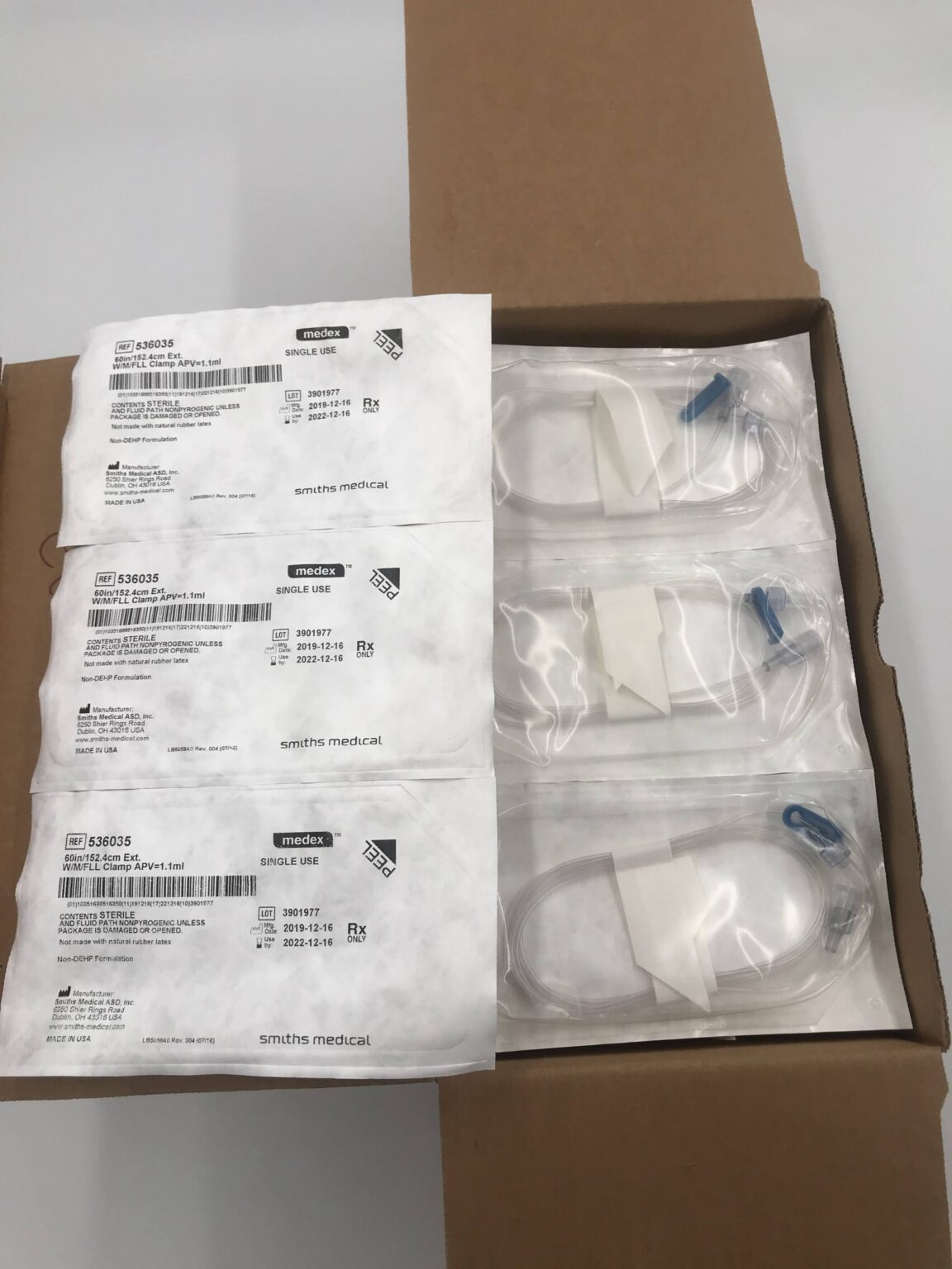 Smiths Medical 536035 60in/152.4cm Ext. W/M/FLL Clamp APV=1.1ml