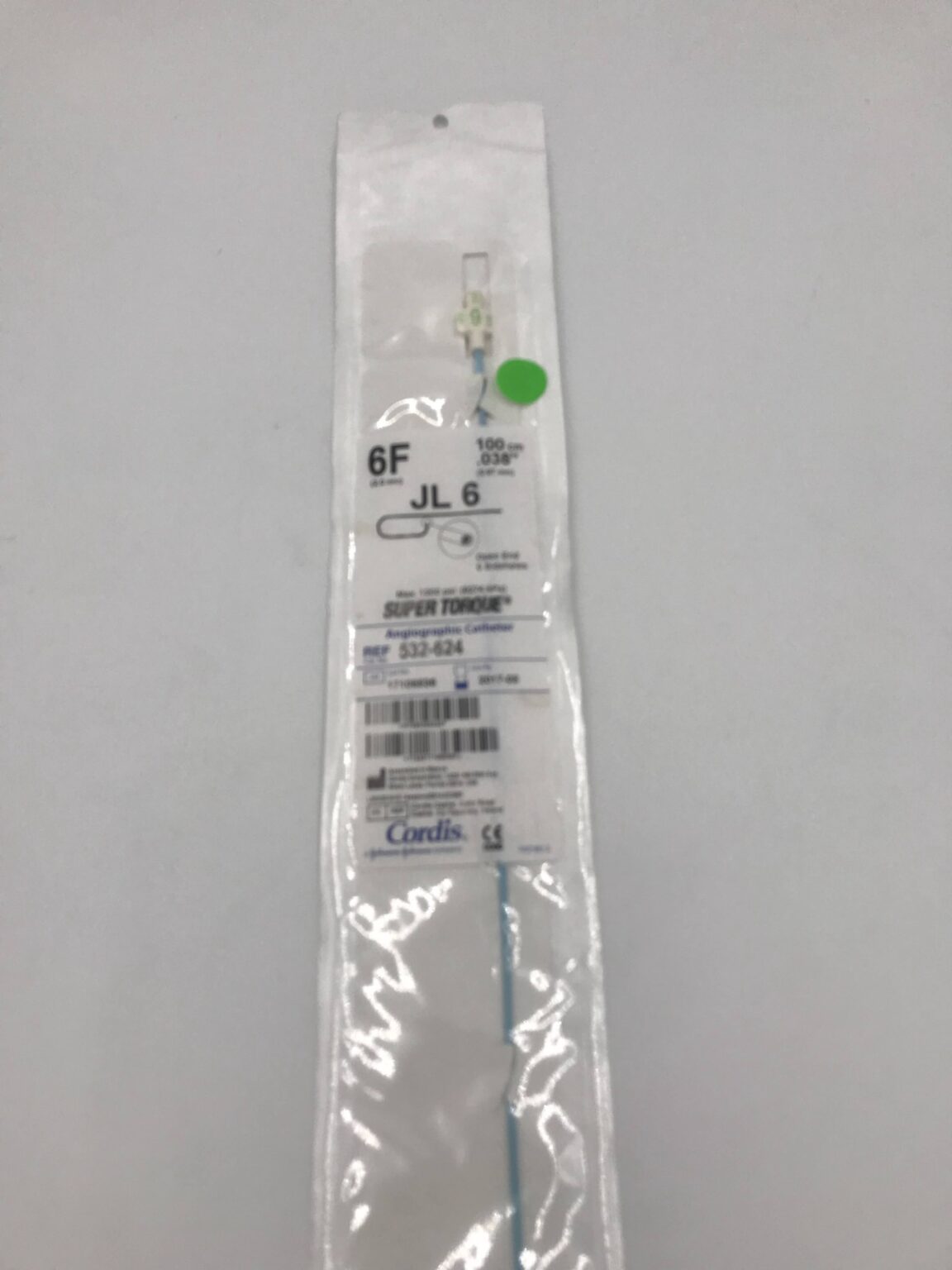 IU シーグリ 2020 CORDIS 532-621 JR 4 Super Torque Angiographic Catheters, 6F100cm