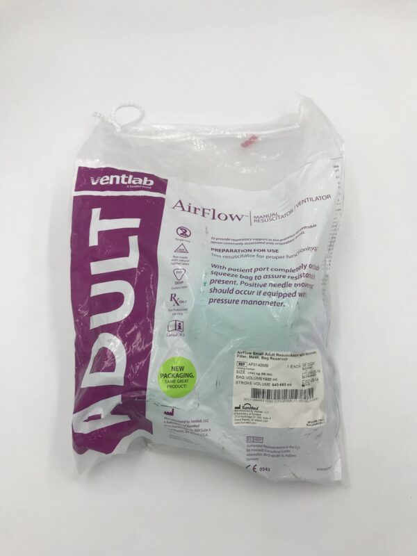 Ventlab AF5140MB SunMed AirFlow Small Adult Resuscitator with Manometer Filter, Mask, Bag Reservoir Bag Vo. 1500ml(X)