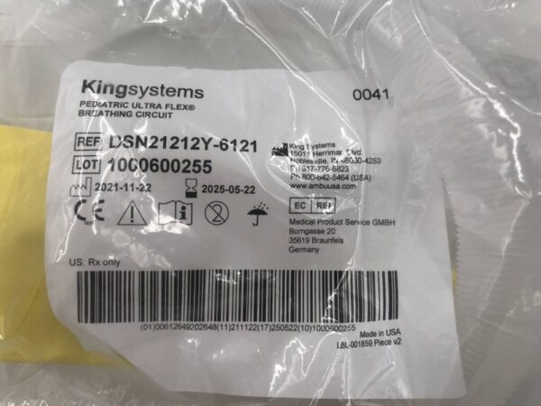 King systems DSN21212Y-6121 Pediatric Ultra Flex Breathing Circuit (X)