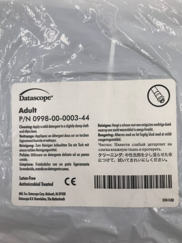 DATASCOPE 0998-00-0003-44 Adult Reusable Blood Pressure Cuff