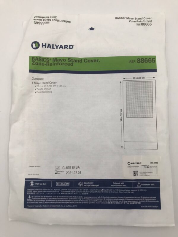 HALYARD 88665 Basics Mayo Stand Cover, Zone-Reinforced 54 x 23in (X)