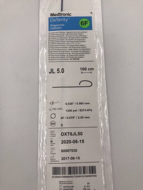 MEDTRONIC DXT6JL50 DxTerity Diagnostic Catheter JL 5.0 6F (X)