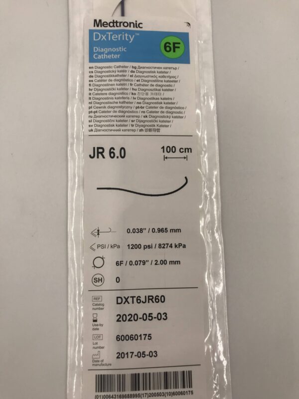 MEDTRONIC DXT6JR60 DxTerity Diagnostic Catheter JR6.0 6F (X)