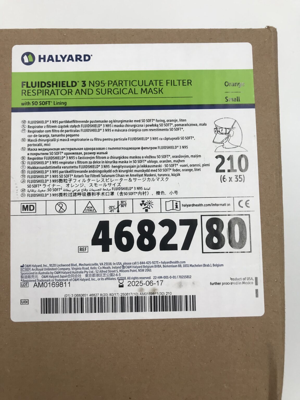 HALYARD 46827 FluidShield 3 N95 Particulate Filter Respirator