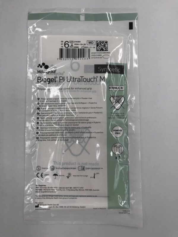 MOLNLYCKE HEALTH 42660 Biogel PI UltraTouch M Surgical Golves For Enhanced Grip (200Pairs/Case)