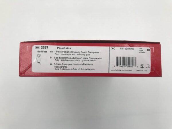 HOLLISTER 3797 Pouchkins SoftFlex 1-Piece Pediatric Urostomy Pouch 1 1/2" (10/Box)