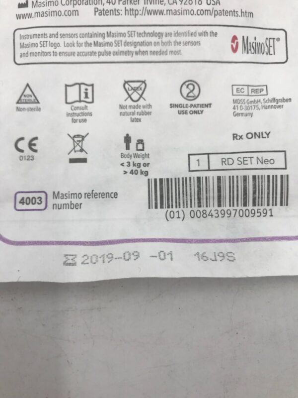 MASIMO 4003 RD Set Neonatal/Adult Pulse Oximeter Adhesive Sensor (X)