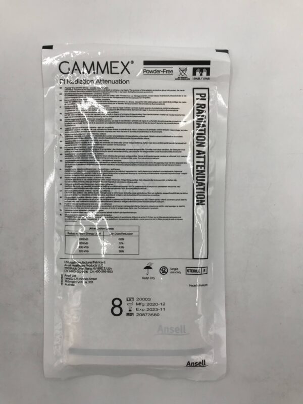 ANSELL 20873580 Gammex PI Radiation Attenuation Specialty Gloves 8