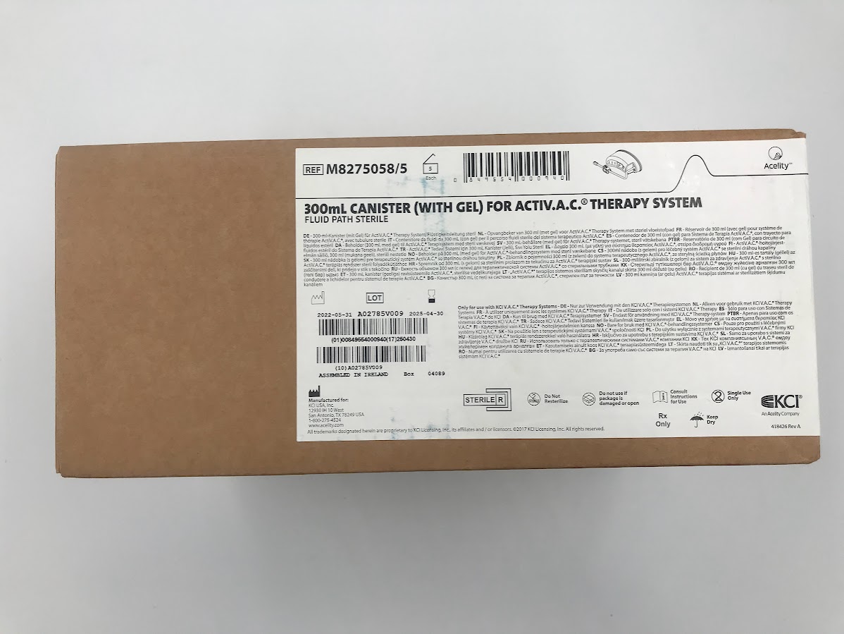 KCI M8275058/5 300mL Canister w/Gel (Box/5) (X)