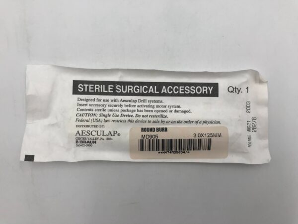 AESCULAP MD905 Round Burr 3.0 x 125mm (X)