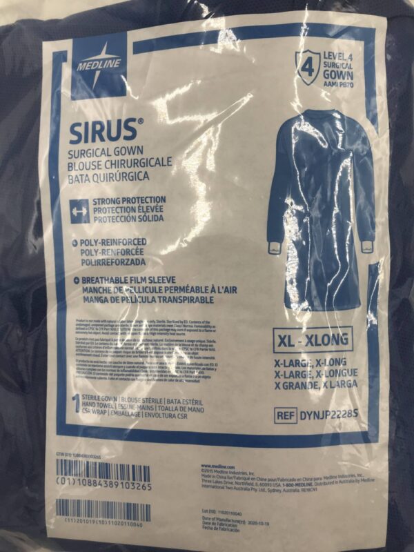 MEDLINE DYNJP2228S Sirus Surgical Gown, Level 4, XL-Long