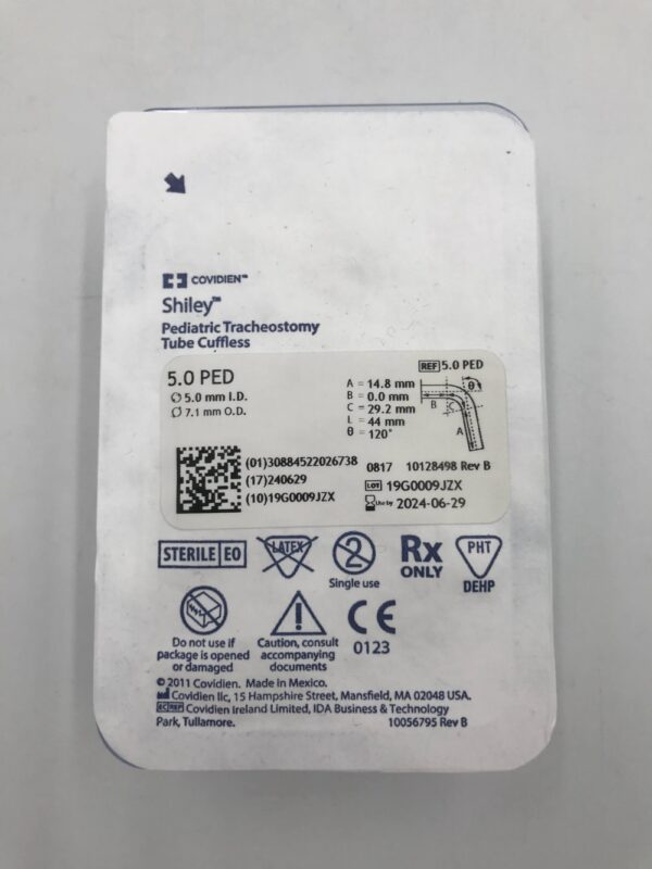 Covidien 5.0PED Shiley Pediatric Tracheostomy Tube Cuffless