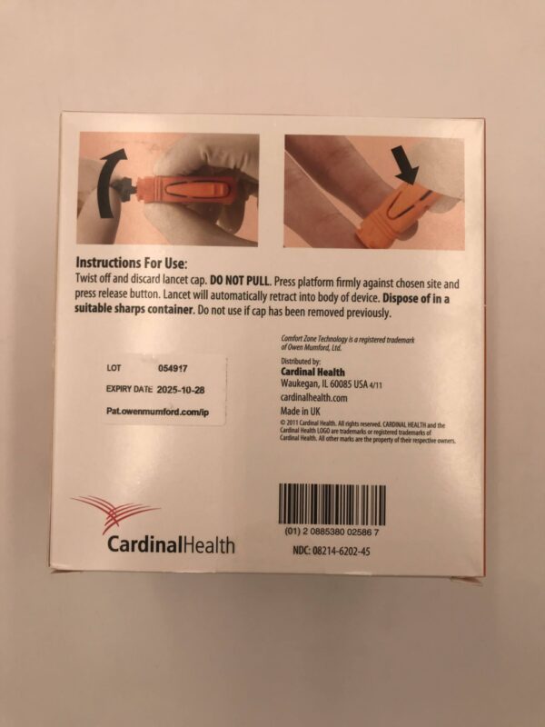 CARDINAL HEALTH SLHF200 Safety Lancets High Flow 21G x 2mm (200/Box)