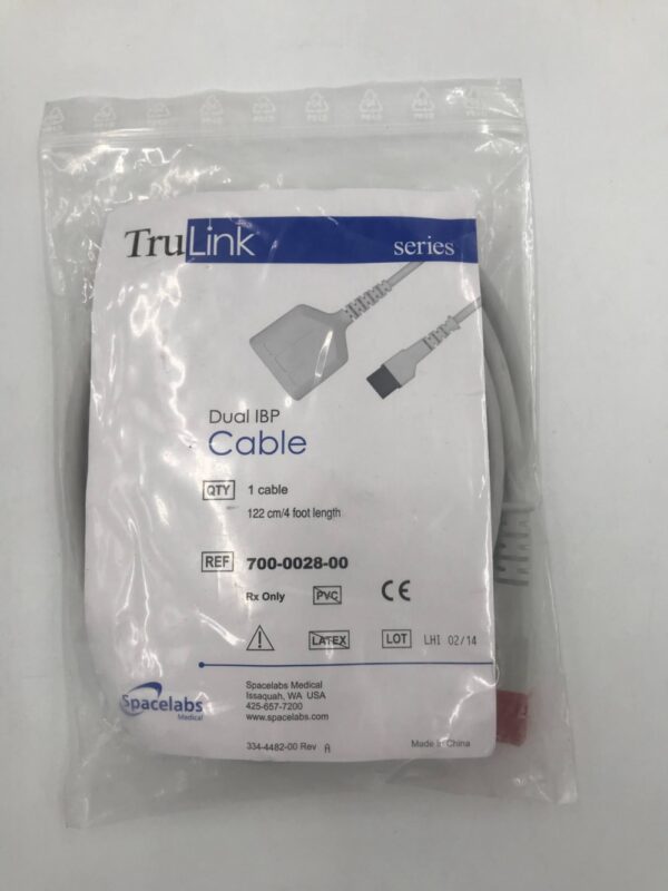Spacelabs Medical 700-0028-00 TruLink Dual IBP Cable 122cm/4ft