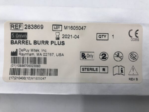 DePuy 283869 Barrel Burr Plus 5.0mm (X)
