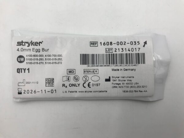 STRYKER 1608-002-035 Egg Bur 4mm