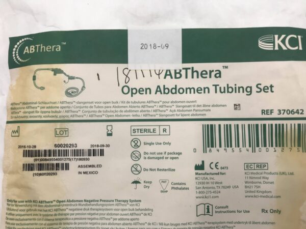 KCI 370642 ABThera Open Abdomen Tubing Set (X)