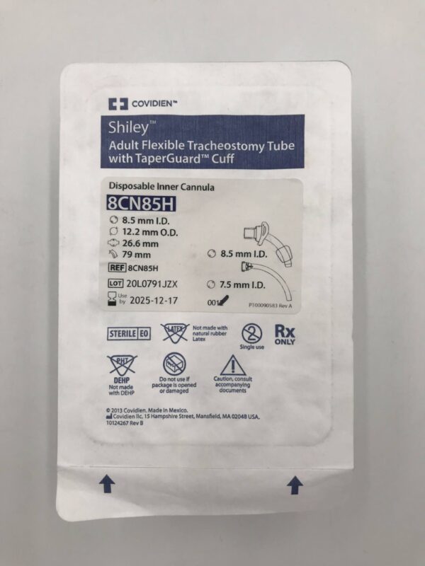 COVIDIEN 8CN85H Shiley Adult Flexible Tracheostomy Tube w/ TaperGuard Cuff 8.5mm
