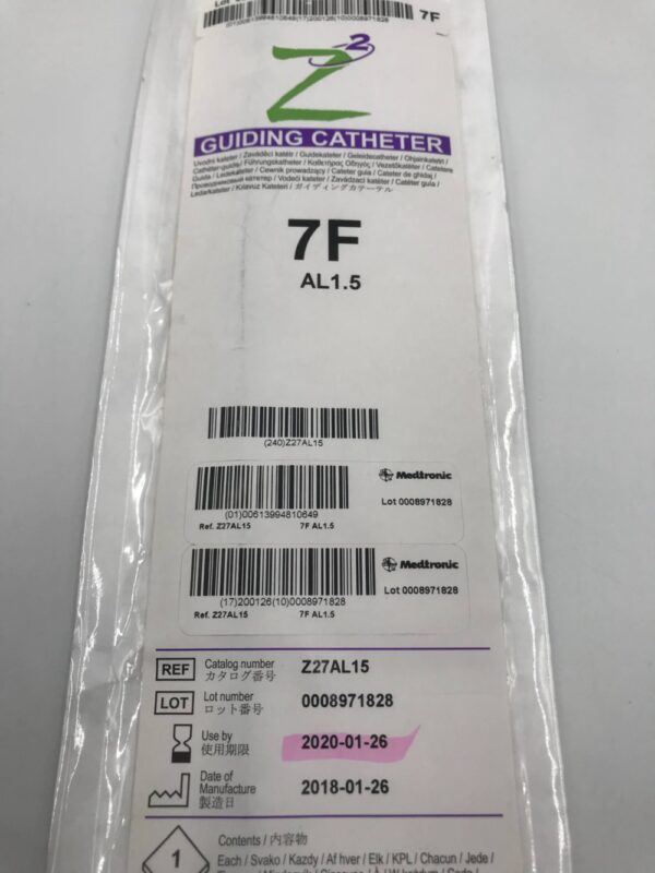 Medtronic Z27AL15 Guiding Catheter Z2 AL 1.5 7F (X)