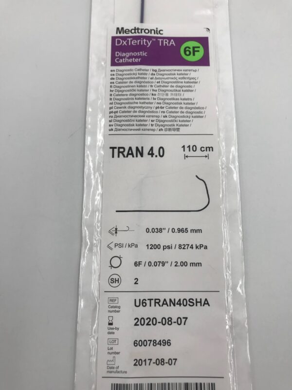 Medtronic U6TRAN40SHA DxTerity TRA Diagnostic Catheter TRAN 4.0 6F (X)