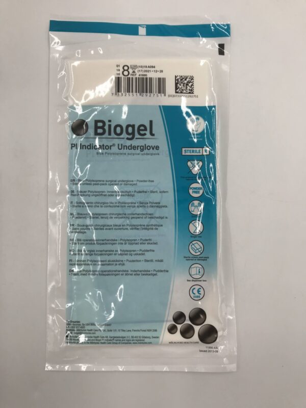 MOLNLYCKE HEALTH 41680 Biogel PI Indicator Surgical Underglove 8 (10/Lot)(X)